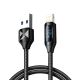 USB-A Cable - Lightning Wozinsky WUALC1 with LED Display 2.4A 1m - Black
