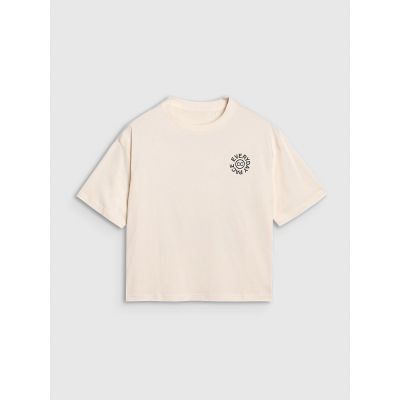 6. Women's oversize printed T-shirt 4F 4FWSS25TTSHF1993-11S