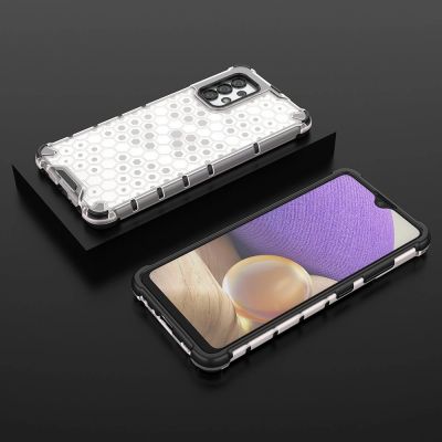 12. Honeycomb case armored cover with a gel frame for Samsung Galaxy A13 5G transparent