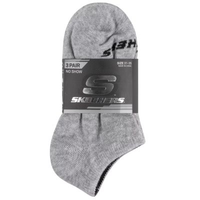 2. Skechers 3pk Unisex Non Terry No Show S114041-020 Gray 39-42