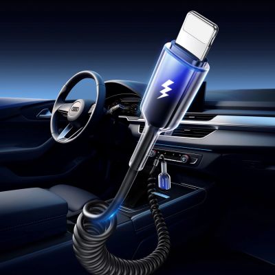 3. Joyroom S-A43 Crystal-Clear Series 3A USB-A - Lightning spiral cable 1.5m - black