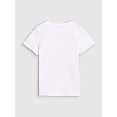 5. Regular plain girls' T-shirt 4F 4FJWSS25TTSHF2177-10S
