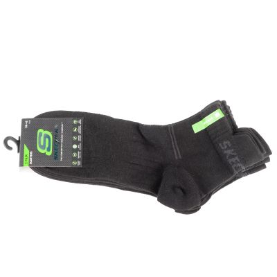 Skechers 3PPK Bamboo Mesh Quarter Socks SK42056-9999 Black 39-42