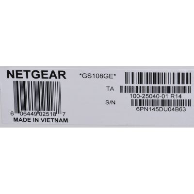 8. Netgear GS108GE 8p Unmanaged Gigabit Switch