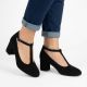 4. Black suede pumps with a strap, Mascara 834284