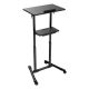 4. Gembird Mobile Stand with Height-Adjustable Wheels, Black