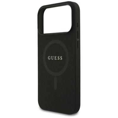 6. Guess Saffiano Classic Logo MagSafe Case for iPhone 17 Pro Max / 18 Pro Max - Black