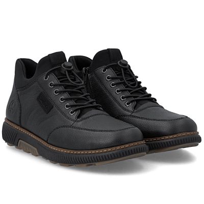 4. Men's leather ankle boots, warm and comfortable, black, Rieker B3356-00
