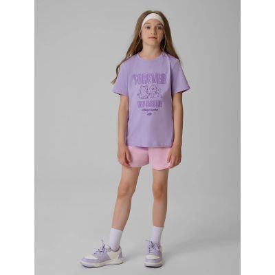 4. Girls' regular printed T-shirt 4F 4FJRAW26TTSHF4240-52S