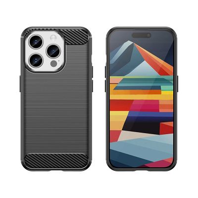 6. Flexible carbon pattern case for iPhone 15 Pro Carbon Case - black