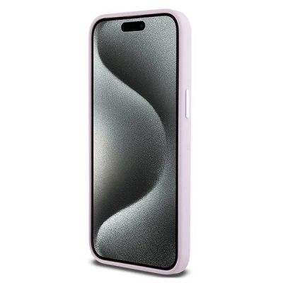 5. DKNY Liquid Silicone Small Metal Logo MagSafe Case for iPhone 15 Pro Max - Pink