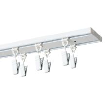 400 cm Double White Aluminium Ceiling Rail with Gliders and Clips, KOWALSKI