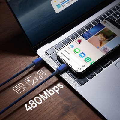 11. Baseus Tungsten Gold USB-C / USB-C 100W Cable 2m - Navy Blue