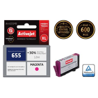 2. Activejet AH-655MR Ink (replaces HP 655 CZ111AE; Premium; 12 ml; red)