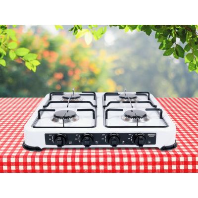 5. PROMIS KG400S GAS STOVE, 4-BURNER, SILVER