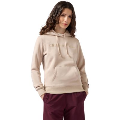 7. Champion Women's Hooded Sweatshirt Beige 118379 MS099