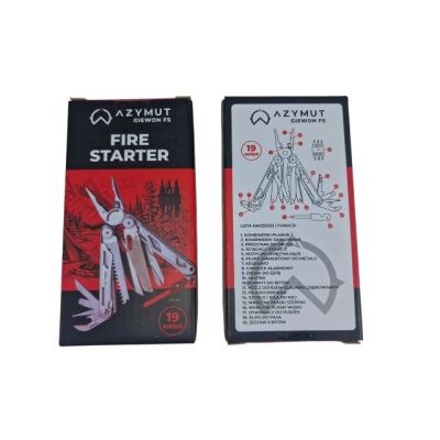 8. AZYMUT Giewon FS Multitool - Fire Starter - 19 tools - fire starter + whistle + belt holster (H2038A)
