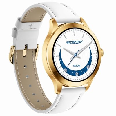 7. Smartwatch Gravity White Gold 2 Straps GT25-2 PRO