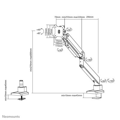 11. Neomounts NM-D775WHITEPLUS Monitor Holder/Stand for 124.5 cm (49") Monitors, Desk White