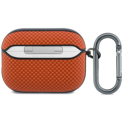 3. BMW Textured Sign Kevlar Metal Logo Case for AirPods Pro 3 - Orange