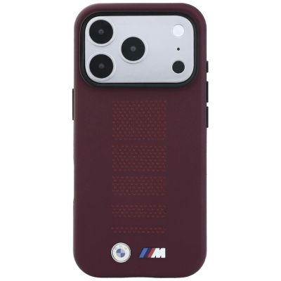 3. BMW M Blue Perfo Metal Logo MagSafe Case for iPhone 18 Pro Max / 17 Pro Max - Burgundy