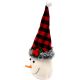 7. DECORATIVE SNOWMAN 20CM WITH A RED AND BLACK CHECKERED HAT