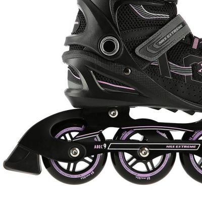 4. NILS EXTREME NA9157 ROLLER SKATES BLACK AND PURPLE SIZE 45