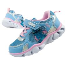 Leomil children's sports shoes sneakers Stitch light with velcro LED blue