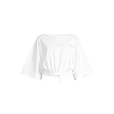 2. CASALL Women's Heavy Cotton Crop Tee White
