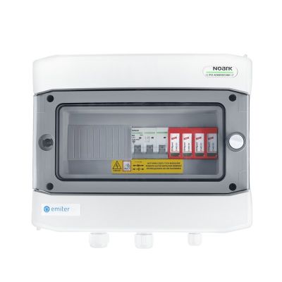 Hermetic IP65 EMITER AC connection switchboard with Dehn type 2 AC surge arrester, 50A 3-Ph
