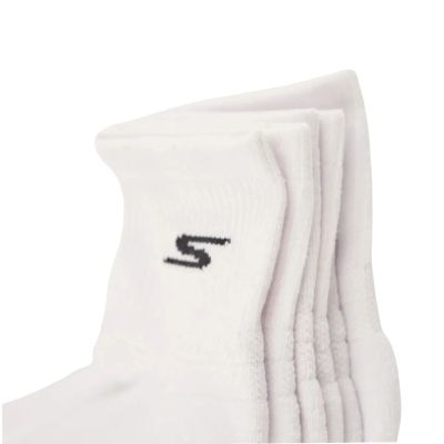 2. Skechers 3pk Mens Qtr Prem Basic Socks S119050H-WHT White 43-46