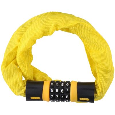 3. DUNLOP BICYCLE LOCK, CHAIN, COMBINATION, 90 CM, ORANGE