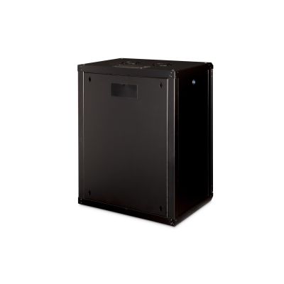 2. Digitus Unique 19" 16U wall-mounted network cabinet 600x450, glass door, black, undivided, assembled, 100kg