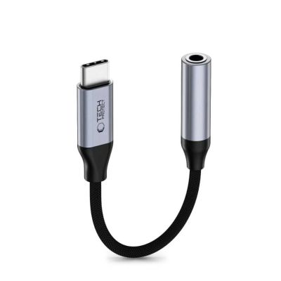 2. Tech-Protect Ultraboost USB-C to Mini Jack 3.5mm DAC adapter - dark gray