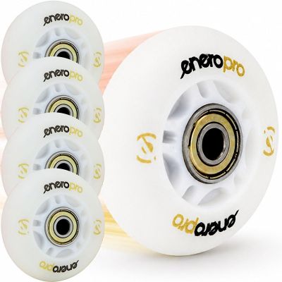 5. ENERO PRO PU ROLLER SKATE WHEELS 64 MM 4 PCS WITH ABEC 7 LED BEARINGS