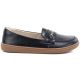 3. Women's leather moccasin shoes, wide, black, Potocki JE19507