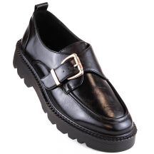 Platform shoes with a buckle Vinceza W JAN237A, black