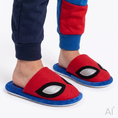 4. Cerda Spider-Man Plush Slippers for Boys, Soft Indoor Slippers