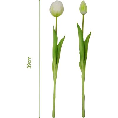 13. BOUQUET OF 5 WHITE PEONY TULIPS 39 CM LIFE-LIKE SPRING DECORATION