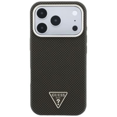 3. Guess Kevlar Triangle Logo MagSafe Case for iPhone 17 Pro / 18 Pro - Brown