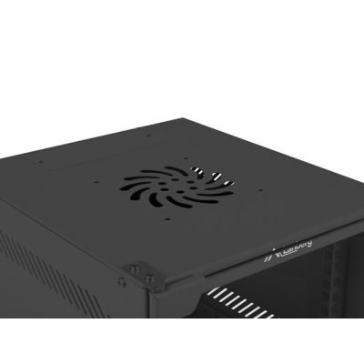 5. Lanberg 10" 12U 280x310 black glass door wall-mounted rack cabinet (Flat Pack)