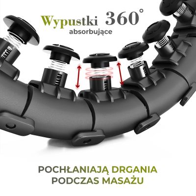 11. HULA HOP SET HHW12 BLACK WITH PROJECTIONS AND HMS WEIGHT + BELT BR163 BLACK PLUS SIZE