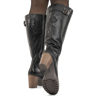7. Black women's leather heeled boots Rieker Y2581-00
