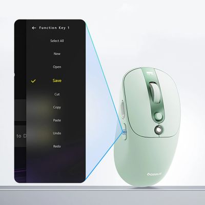 15. Baseus Editor Wireless Computer Mouse with 800mAh Battery and Battery Status Indicator - Green