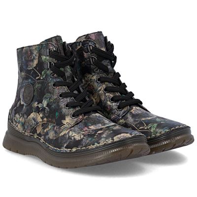 10. Women's insulated ankle boots with floral pattern Rieker 53632-90
