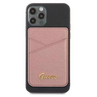 2. Guess Wallet Card Slot GUWMSSASLPI MagSafe Saffiano pink/pink