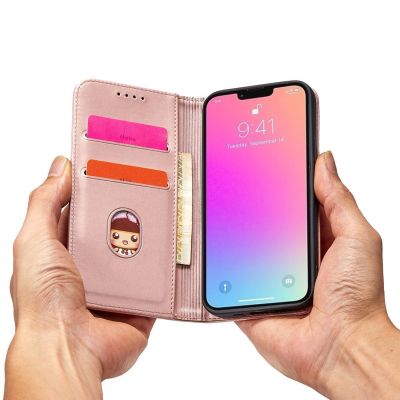 8. Magnet Card Case for Samsung Galaxy S23+ flip cover wallet stand pink