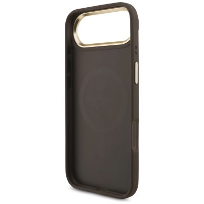 7. Guess 4G Strass Logo & Big Strap Metal Buttons MagSafe Case for iPhone Air - Brown