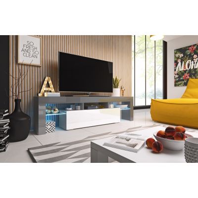 TORO 158 TV cabinet, gray/white gloss