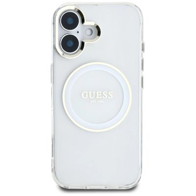 3. Guess IML Metal Colored Circle Classic Logo MagSafe case for iPhone 16 - white